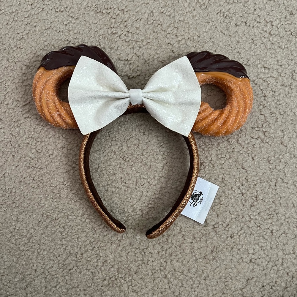 Brand New Disney Churro Ears Headband with Bow